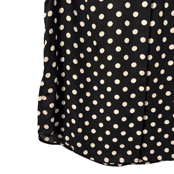 Daniel Rainn Black Cream Polka Dot Sleeveless Top with Polka Dot Trim Accent M - Picture 6 of 6